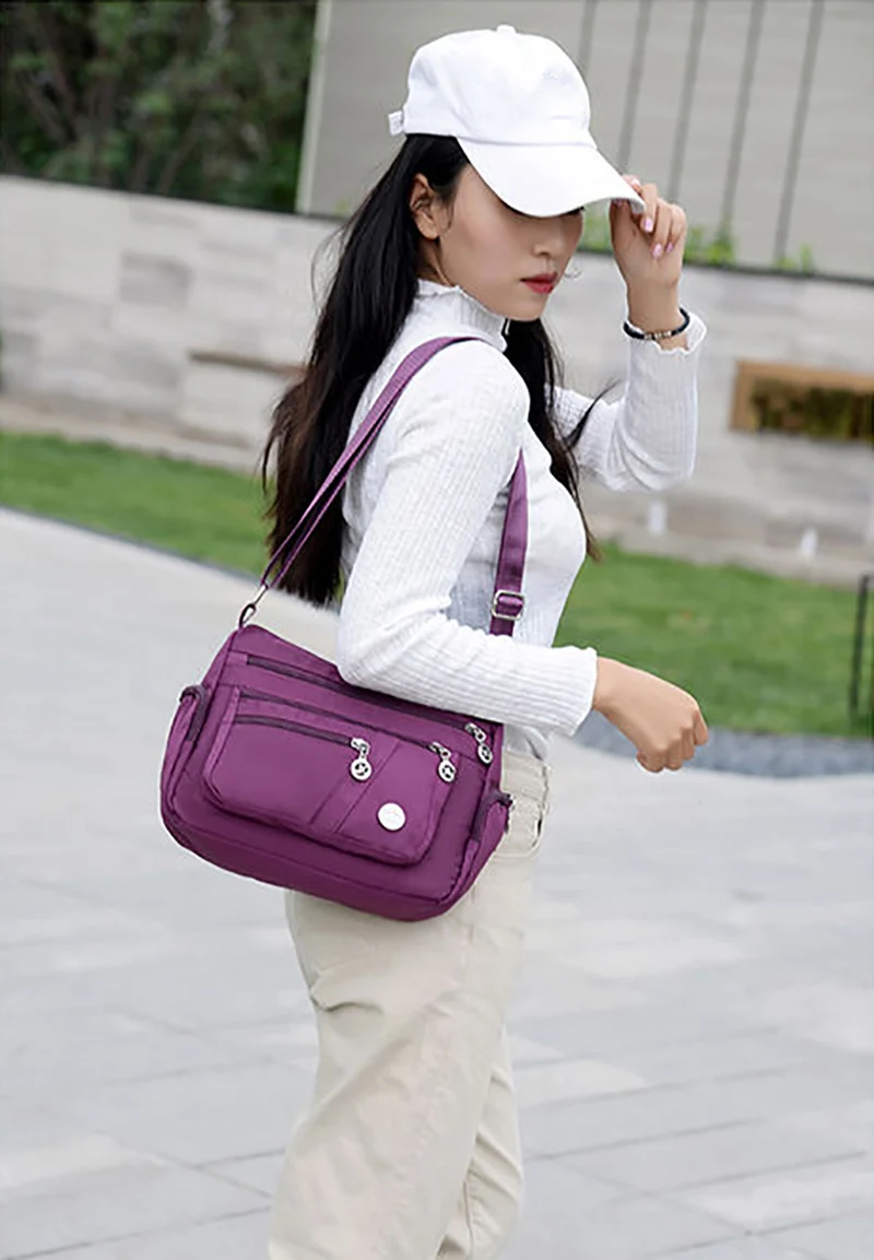 Neue Casual Große Kapazität Schulter Taschen Für Frauen Wasserdichte Oxford Multi-Zipper Umhängetasche Für Mutter Einkaufen Handtasche – Detail 9