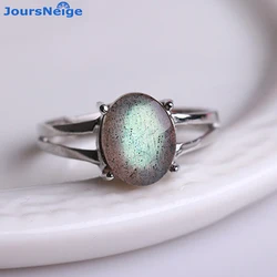 Natural Moonlight Stone Ring S925 Sterling Silver Mosaic Ring Men Women Crystal Ring Energy Stone Korea style Jewelry Wholesale