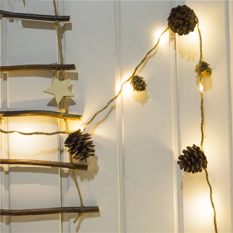 زينة عيد الميلاد الصنوبر المخاريط خيوط LED أضواء سلسلة تعمل بالبطارية تعمل الجنية أضواء عيد الميلاد عطلة شجرة وغرفة نوم ديكور المنزل