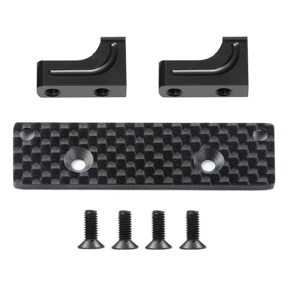 YEAHRUN Aluminum Servo Mount with Carbon Fiber Skid Plate Set for Axial SCX10-AXI03004(Capra) 1:10 RC Crawler Cars Upgrade Parts