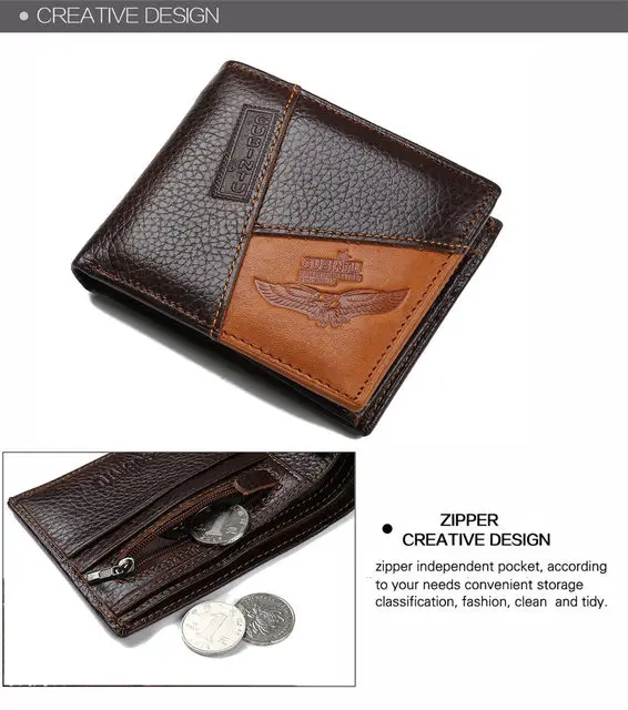 GUBINTU Men Wallets Genuine Cow Leather Short Design Card Holder Passcard Pocket Men High Quality Brand Male Wallet