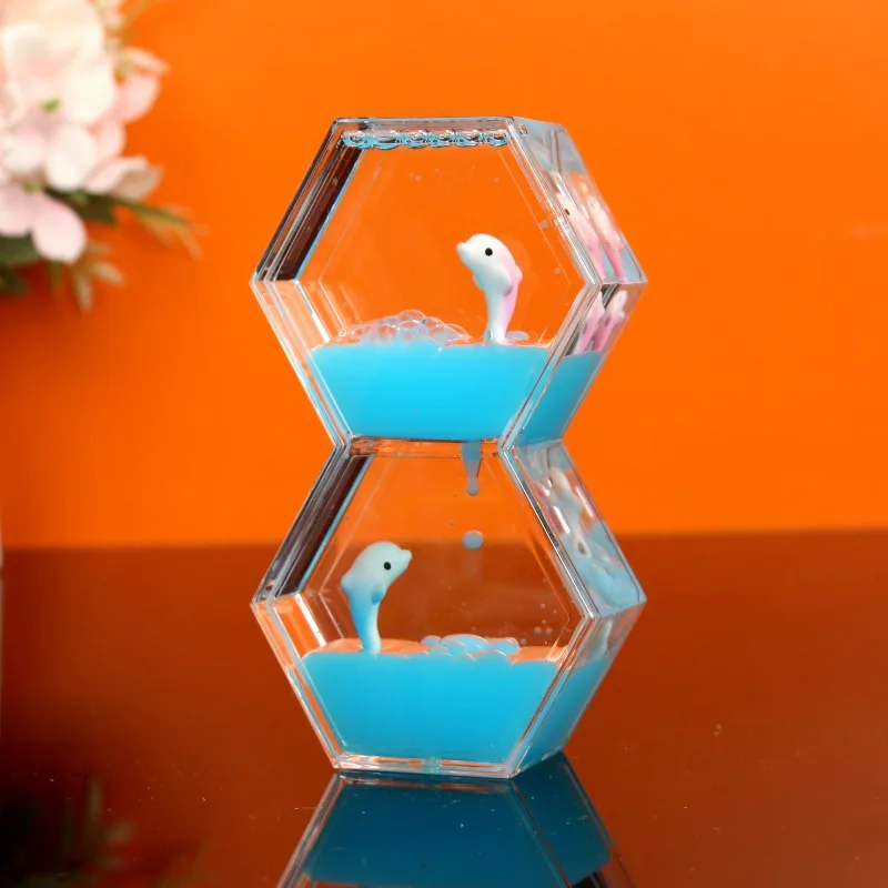 Creative Mitsubishi Oil Drop hourglass timer heart-shaped oil drop hourglass with random animal living room decoration home deco