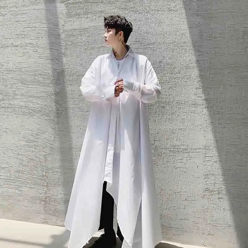 Small group designer long shirt coat men\'s and women\'s cloaks shirt coat show style nightclub DJ singer stage trend