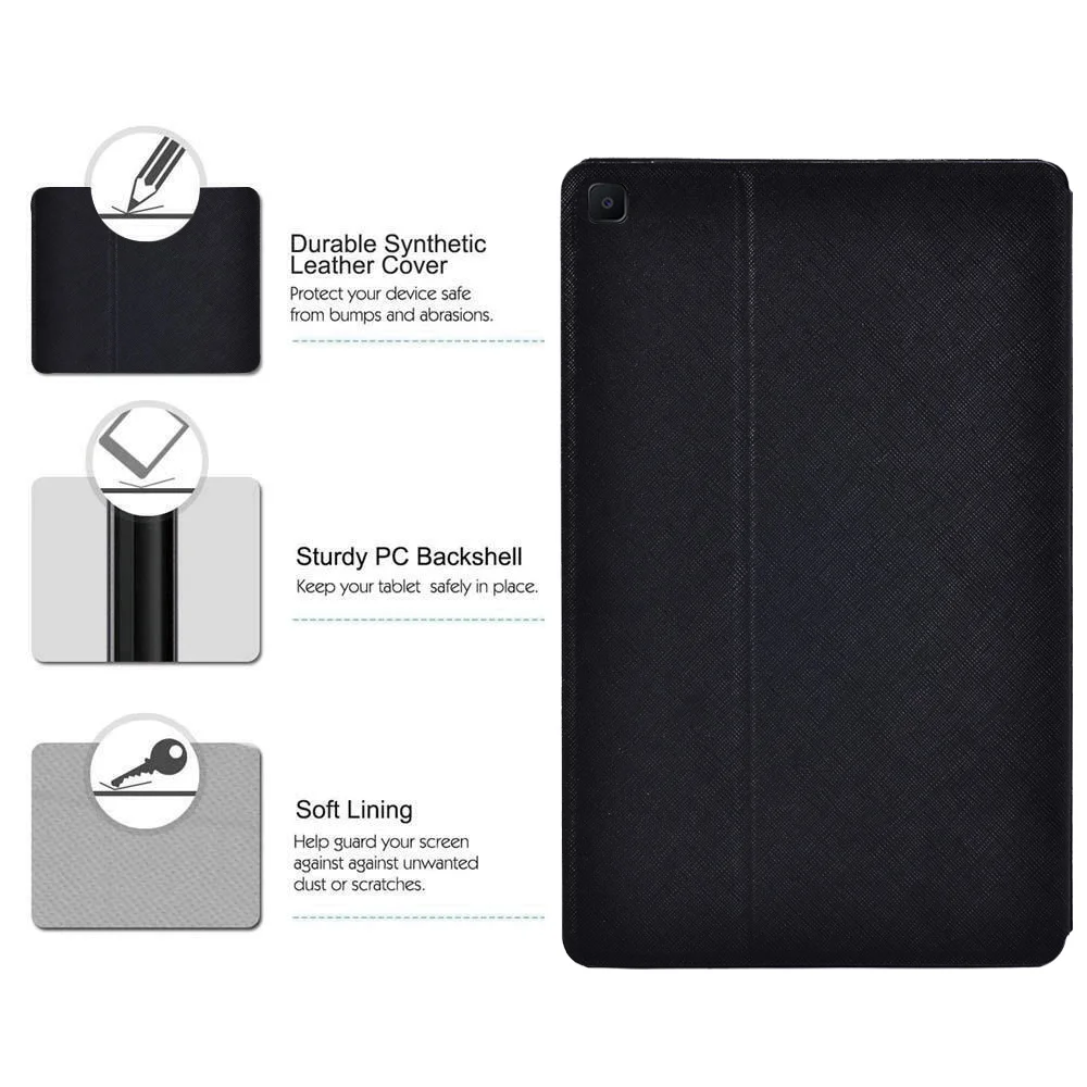 For Samsung Galaxy Tab S6 Lite 10.4 Inch P610 P615 PU Leather Stand Tablet Fashion Cover Case + Free Stylus