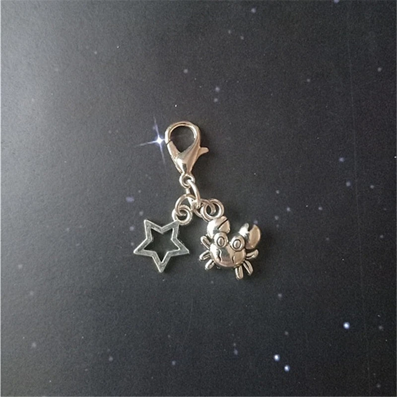 2pcs Crabs and Stars Clip on Charm, Zipper Pull