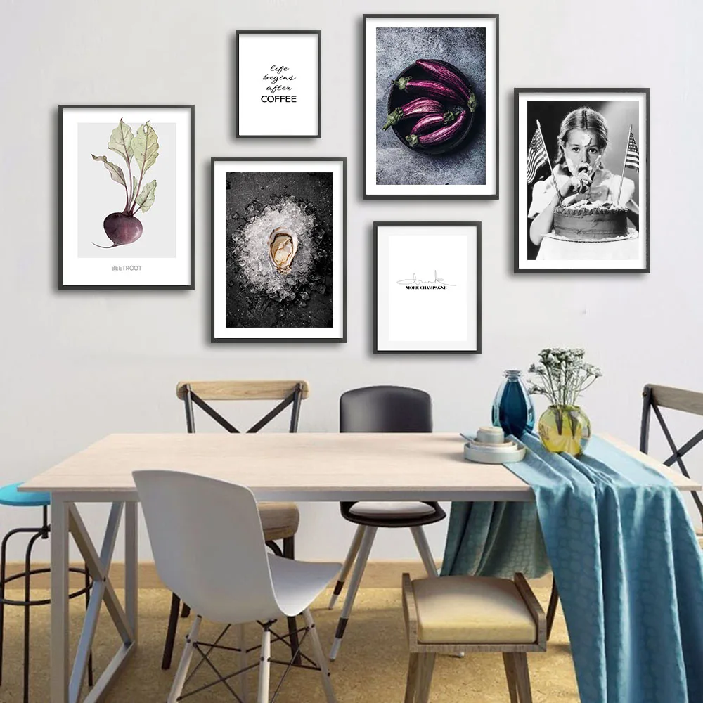 Food Poster and Print Octopus Artichoke Fruit vegetable Canvas Painting Wall Art Picture Kitchen Dining Room Restaurant Decor