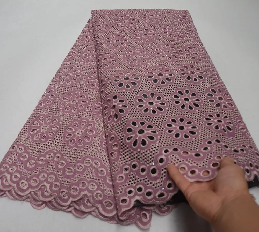 

Fashionable Nigerian Lace Fabric 2019 High Quality African Swiss Voile Lace New Design Dry Cotton Lace