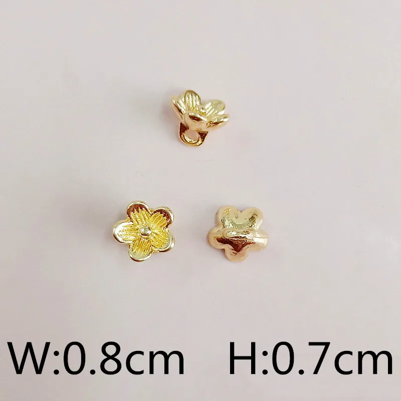 20 Pcs/Lot Small Flower Buttons Box Jewelry Metal Snap Buttons Gold Color Button Decorative  DIY Sewing Accessories For Clothes