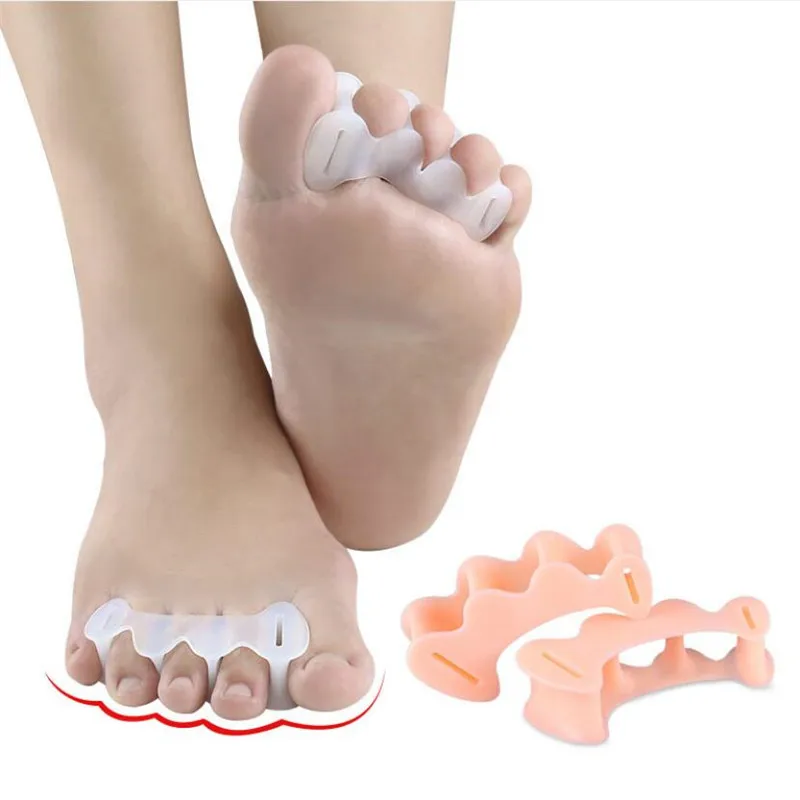 1pair Silicone Toe Finger Separator 3 Hole Hallux Valgus Orthopedic Spacers Bunion Care Overlapping Foot Insert Insole