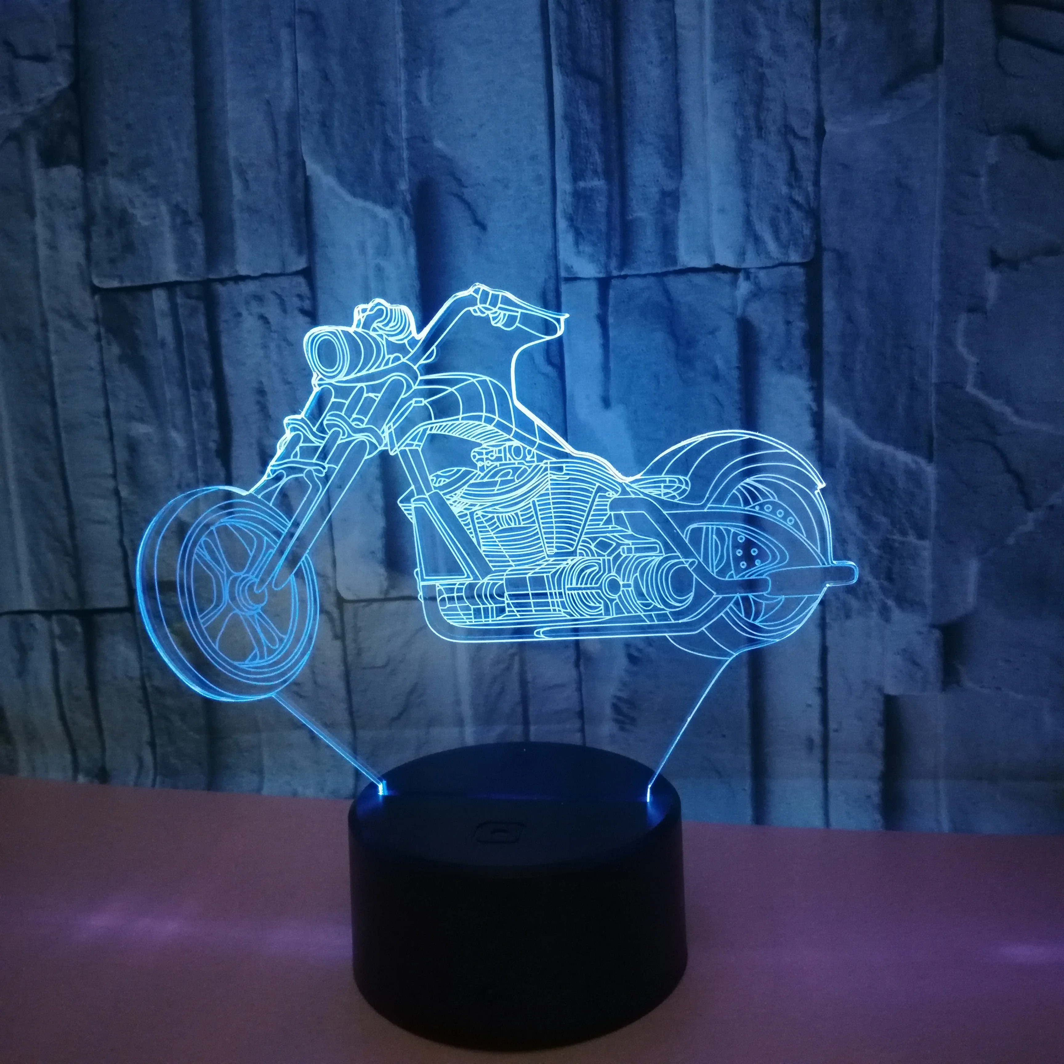 Motorcycle Motorbike LED 3D Illusion Visual Night Light Creative Bedroom Decoration Light Novelty Lamp Kids Gift Souvenir