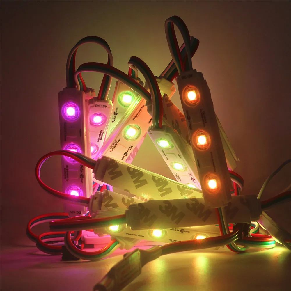 12V 5050 Pixel LED Strip WS2811 Digital Individually Addressable External IC Dream Color Injection LED Modules Waterproof 20PCS