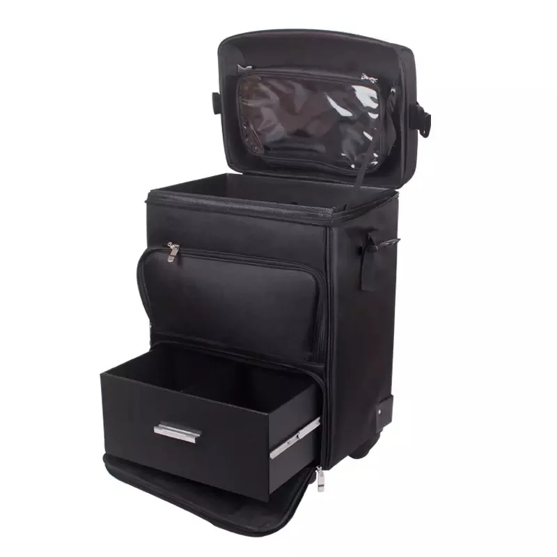 Multifunction Trolley Cosmetic Luggage,Nails Makeup Toolbox Rolling Suitcase, Beauty Tattoo Box Trolley large capacity Luggage