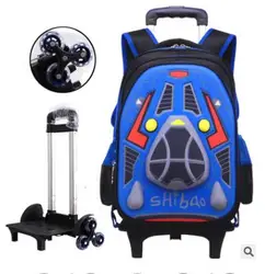 3D School Rolling backpack Bag School Bag with Wheels Kids Wheeled Backpack for boys Children School Trolley Bags travel luggage