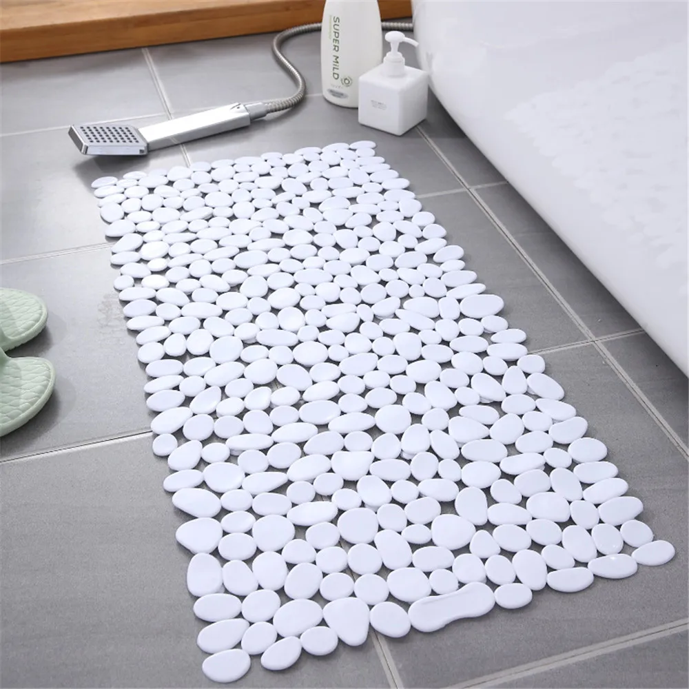 70cm*36cm Cobblestone Bathroom Non-slip Floor Mat PVC Bathroom Bathing Massage Mat Rectangular Shower Imitation Stone Floor Mat