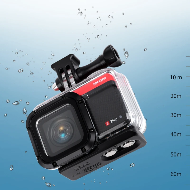 For Insta360 One R 60m Depth Dive Waterproof Case, Protection Housing Box For Insta360 R 4K Edition Action Camera Accessory