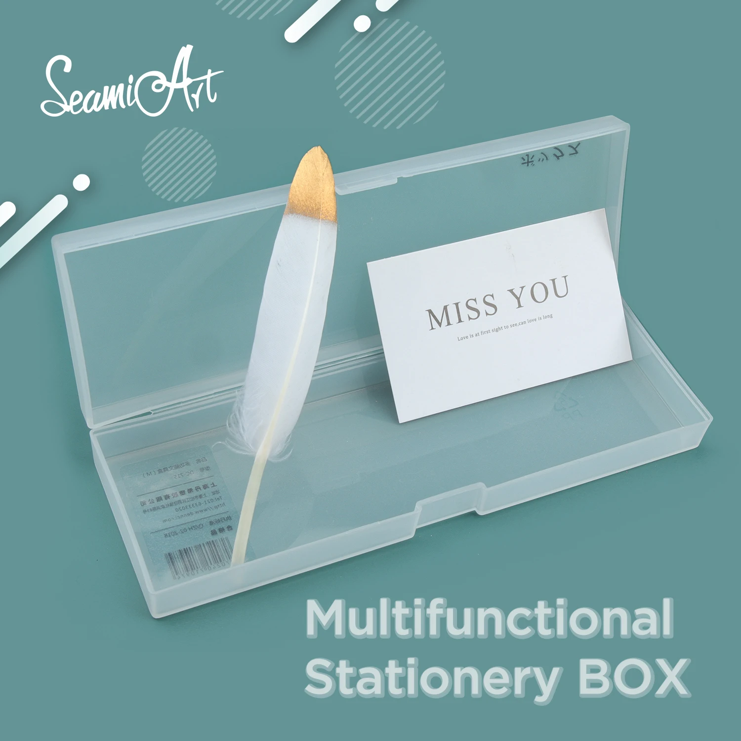 

Seamiart Matte Transparent Pencil Case Painting Tool Box Multifunctiional Stationery Box