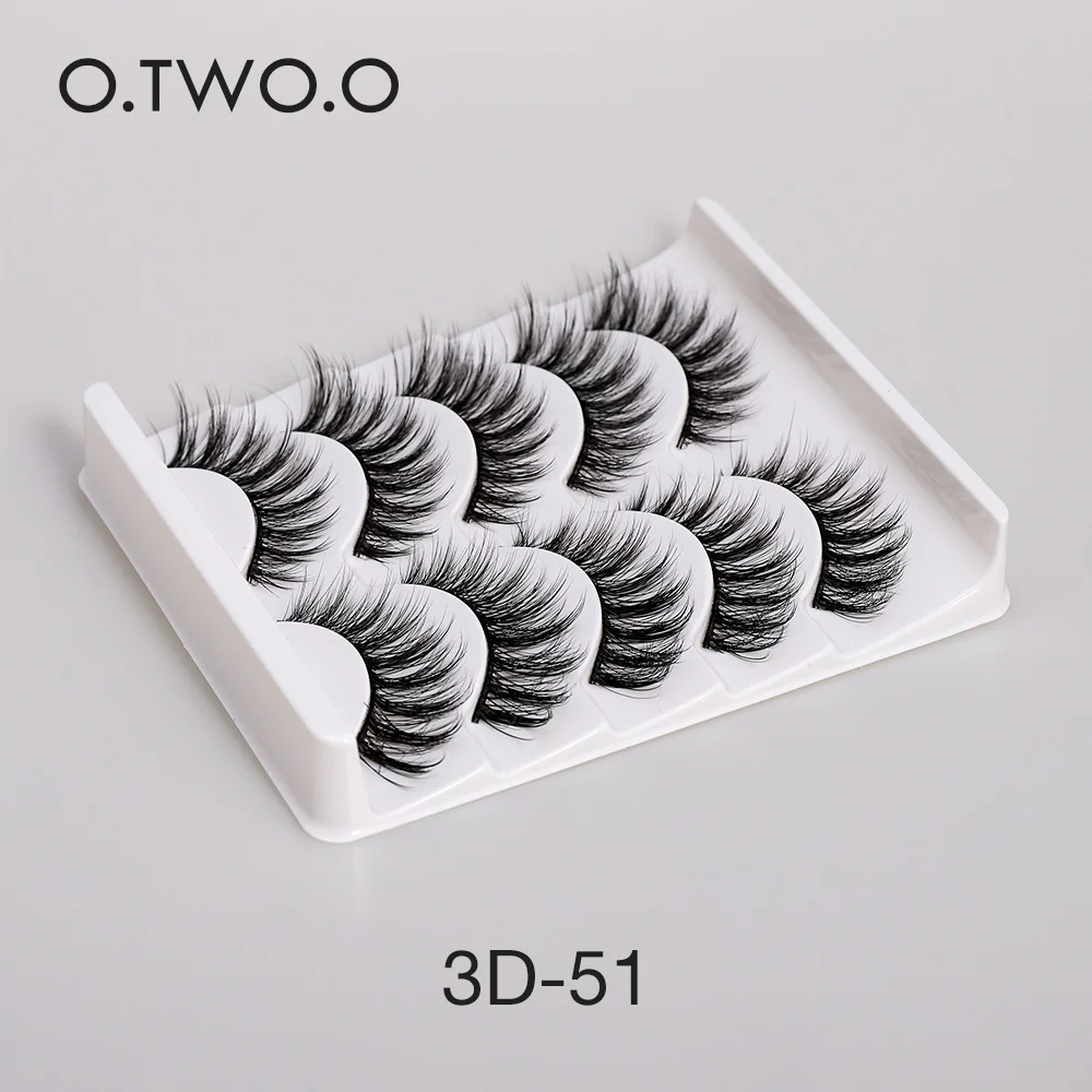 O.TWO.O 5 ペア 3Dミンクまつげつけまつげメイクツールナチュラルロング厚いボリュームまつげ美容ふわふわまつげ