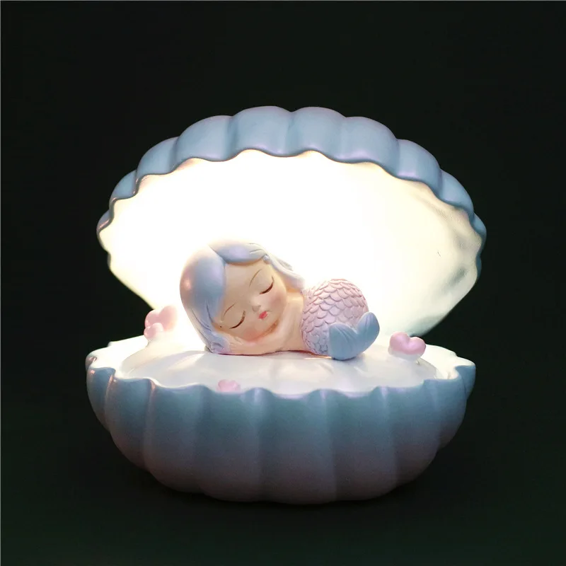 PheiLa LED Night Light Fairy Cute Mermaid Night Lamp Powered by Button Batteries for Baby Girls Bedroom Decoration and Gifts