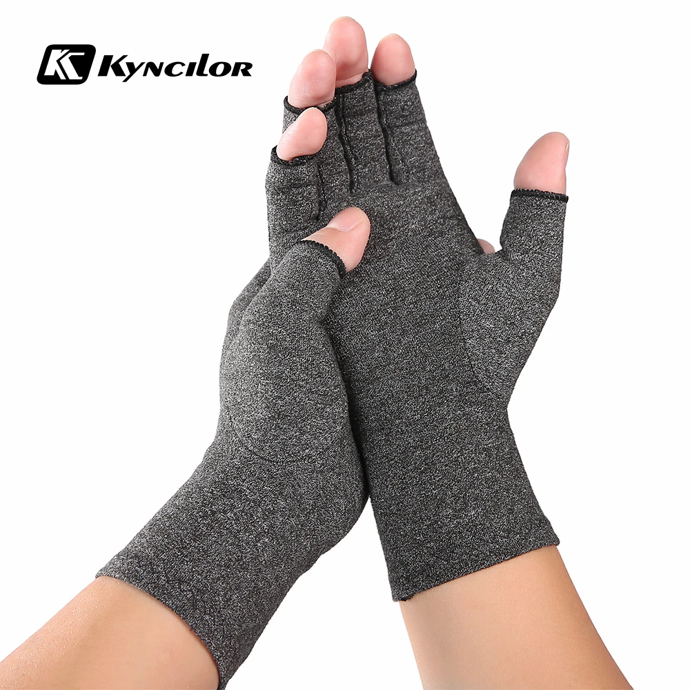 Kyncilor Arhtitis Gloves Tacticos Pain Relief Compression Elastic Running Gloves Men Women Fitness Half Finger Glove For Sports