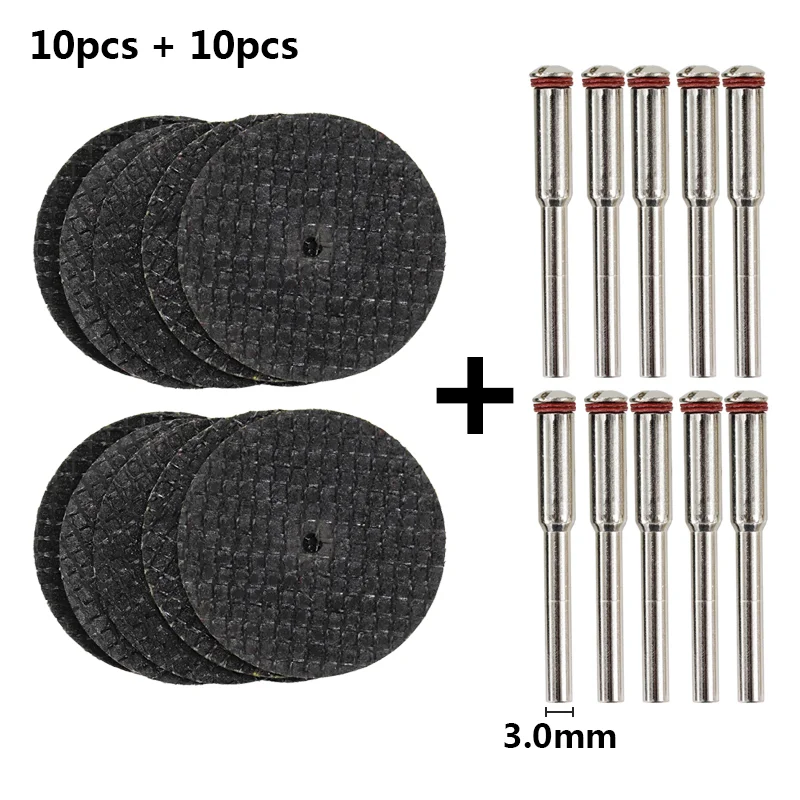CMCP Metal Cutting Disc 20pcs Resin Cut Off Wheel with 3.0mm Mandrel for Dremel Rotary Tool Metal Cut Disc Circular Saw Blade