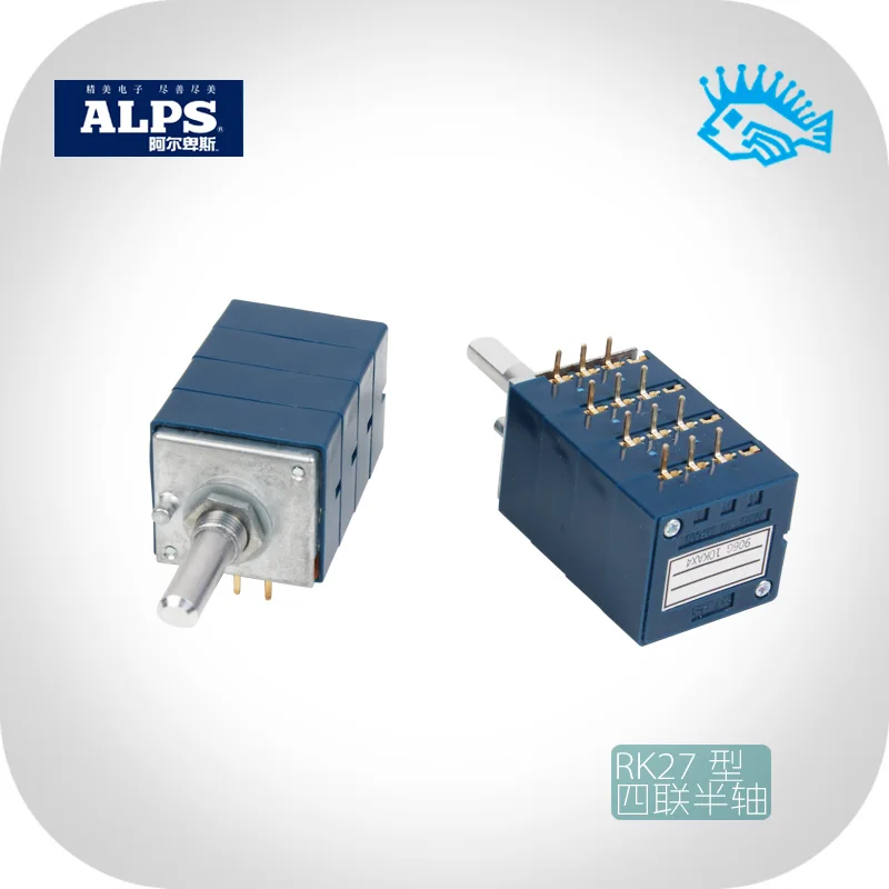 

Японский оригинальный чехол Alps Blue RK27 Quad, сбалансированный потенциометр громкости с полувалом, 25 мм, 10 кА, 50 кА