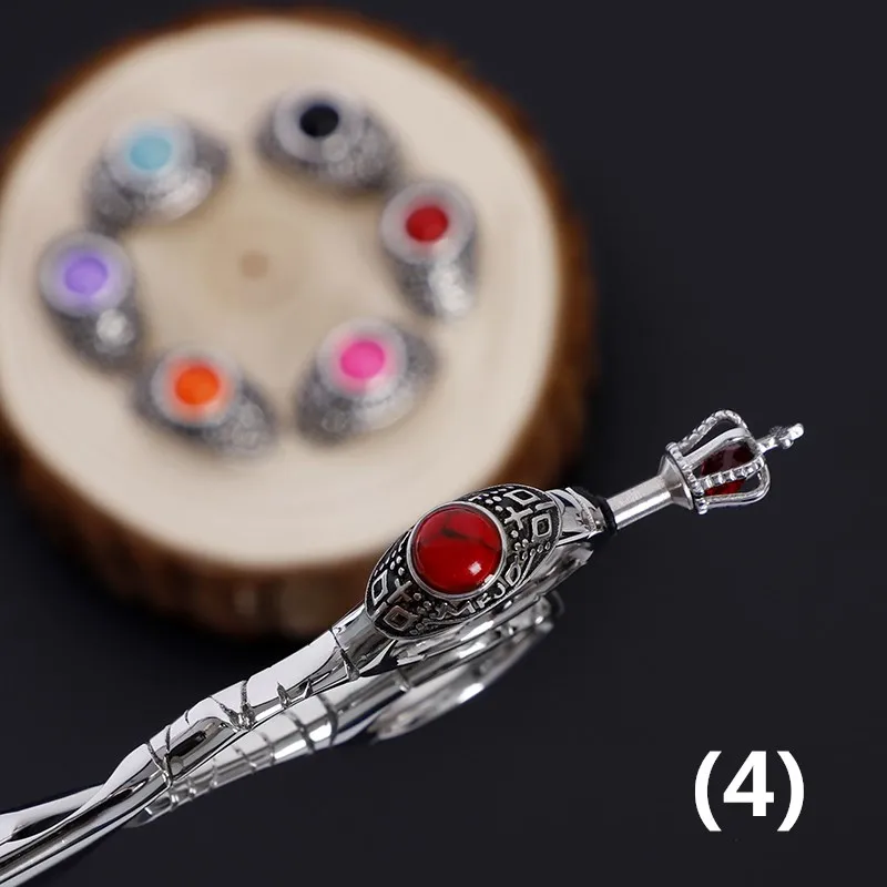 

10PCS Decoration Accessories For Hair Scissors Plating Zircon Finger Rest Barber Use Good Professional hairdressing accessories