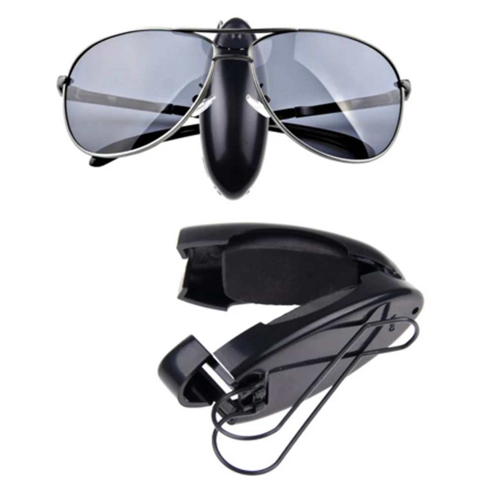 1 pz Auto veicolo SUV visiera parasole occhiali da sole occhiali da vista penna per carte supporto nero Clip PVC accessori interni durevoli universale
