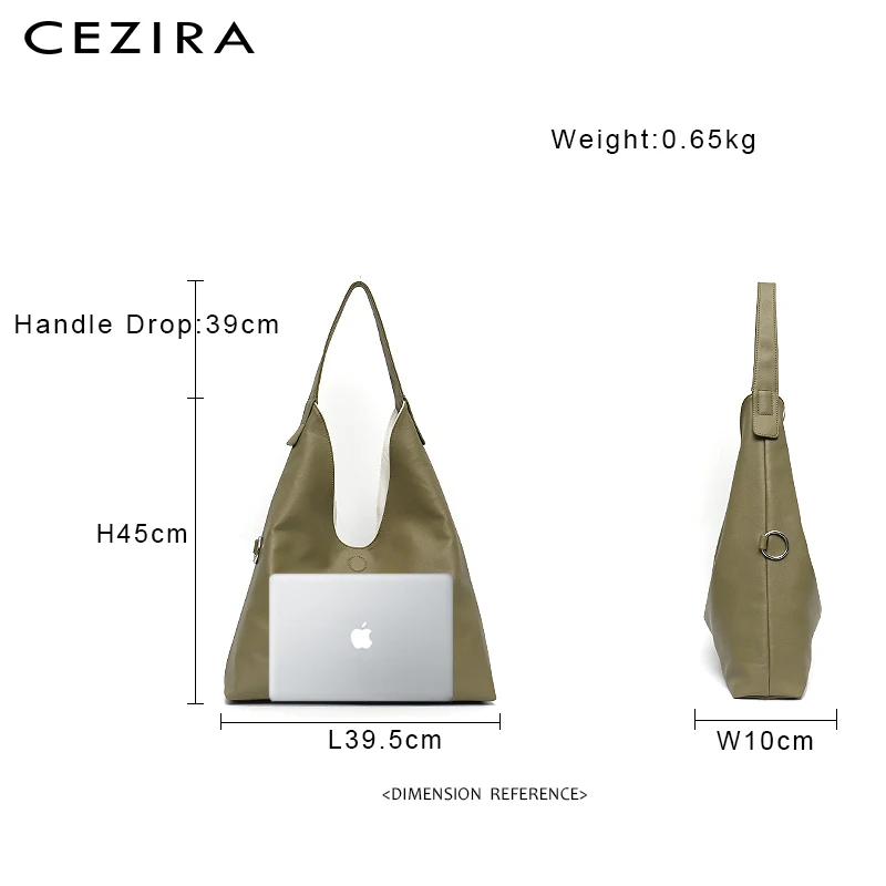 CEZIRA Luxury Women PU Vegan Leather Shoulder Bag Fashion Reversible Design Hobo Two Colors Female Large Tote Crossbody Handbags