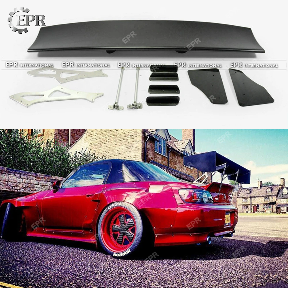 For Honda S2000 AP1 AP2 ROB Style FRP Fiber Glass Wide Bodykits Rear Trunk GT Spoiler Wing LipROB-Style Fiberglass Body Kit