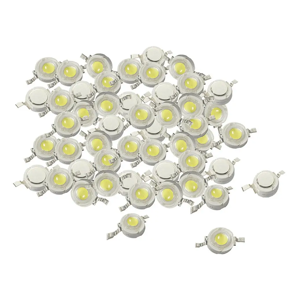 50 Pieces 1W High Power SMD LED COB Chip Lights Beads White LED Diode