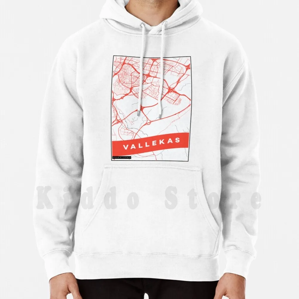 Vallekas-Vallecas-City Street Map Hoodies Long Sleeve Vallecas Vallekas Spain Rayo Vallecano Soccer Football Map