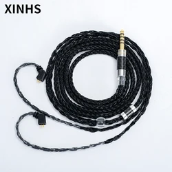 High Quality HIFI 0.78 2 PIN Headphone Upgrade Cable 16-Strand 5N Single Crystal Copper Plated Silver wireFor ED12 TRN V80 V20