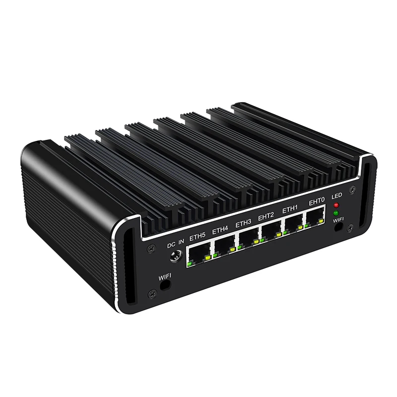 Core I7-10510U/I5-10210U (RS232 6 LAN/4USB) tường Lửa Mini PC Mini Máy Tính Công Nghiệp Máy Tính Pfsense Centos Linux