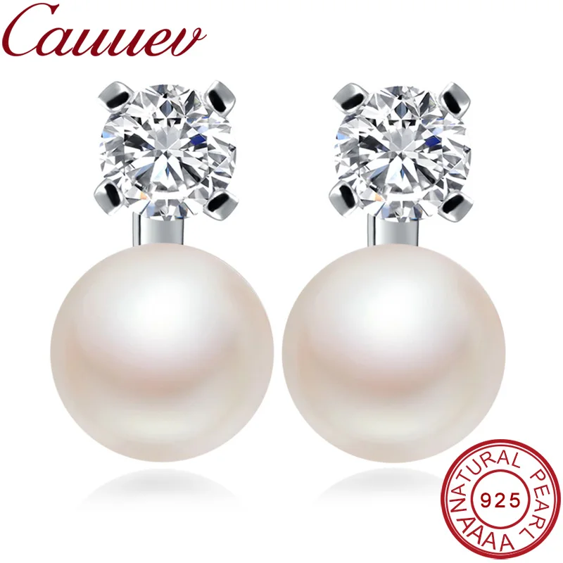 

2022 Fashion 100% genuine 925 sterling silver AAAA freshwater pearl earrings fashion jewelry silver stud earrings for women gift