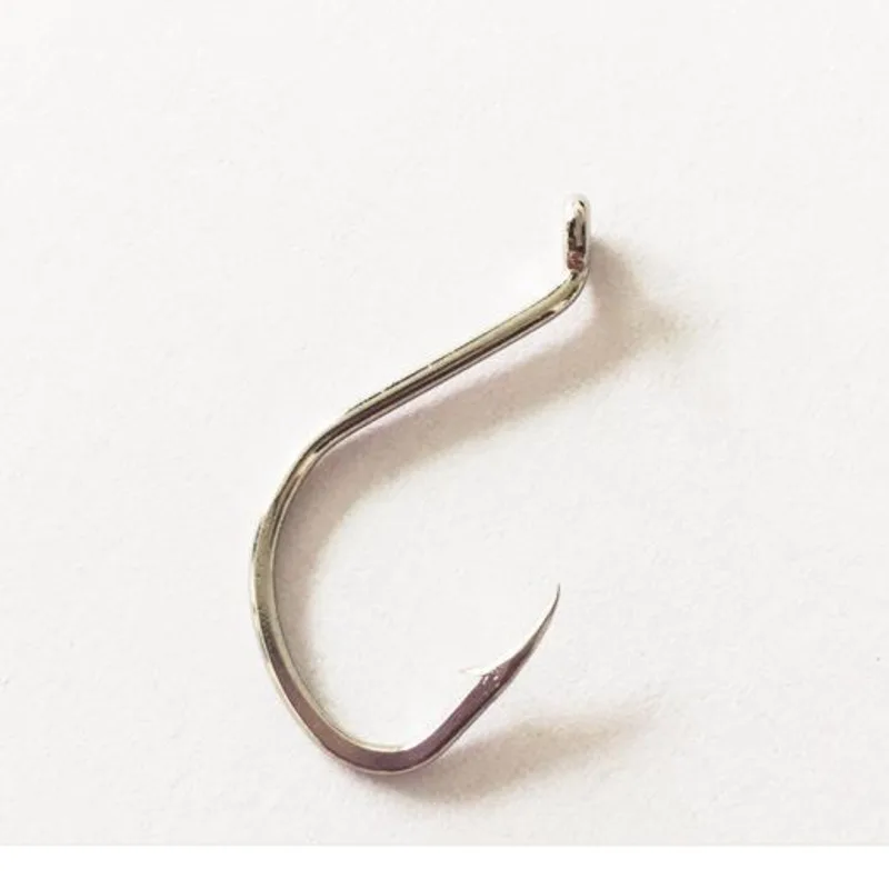 Wholesale By Bulk 5000pcs/lot Silvery White Bend Octopus Hook Black Fish Perch Circle Hole Barbed Fishing Tackles Pesca Peche