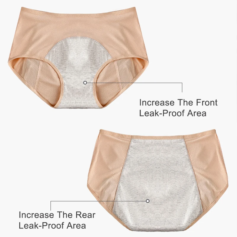 Leak Proof Menstrual Panties of Large Size Cotton Panties Women Sexy Physiological Underwear Plus Size Period Waterproof Briefs