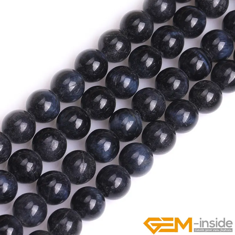 Natural Stone 2mm Big Hole Tiger Eye Round Beads For Jewelry Making Strand 15 inch DIY Bracelet Necklace Jewelry Loose Bead