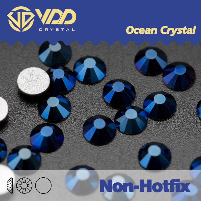 VDD 068 Metallic Blue  Crystals For Nails Non-hotfix Dmc Flatback Crystal Stone Decoracion Uñas Nail Rhinestones Diamond