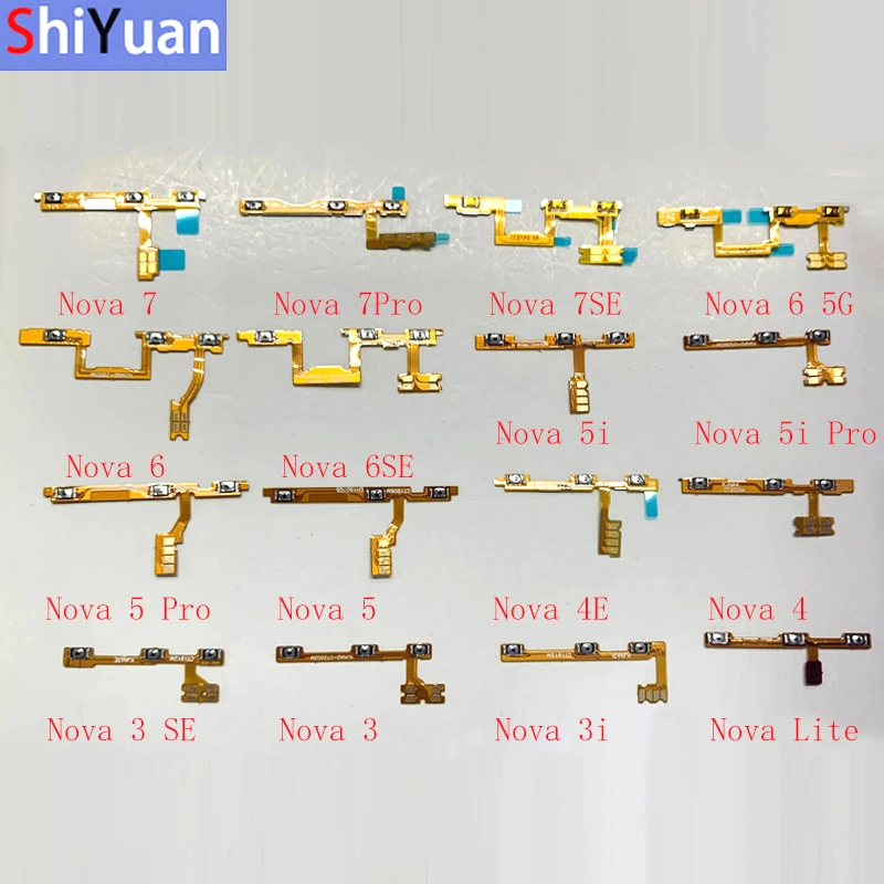 Power Volume Button Flex For Huawei Nova 7 7Pro 7SE 6 6SE 5i 5i Pro 5 5Pro 4 4E 3SE 3 3i Lite Power Flex Cable Replacement