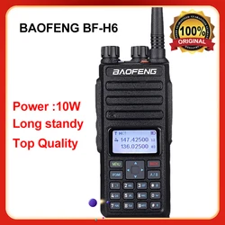 BAOFENG-BF-H6 Amateur de alta potencia, 20km, transmisor de Radio bidireccional de larga duración, banda Dual, comunicador