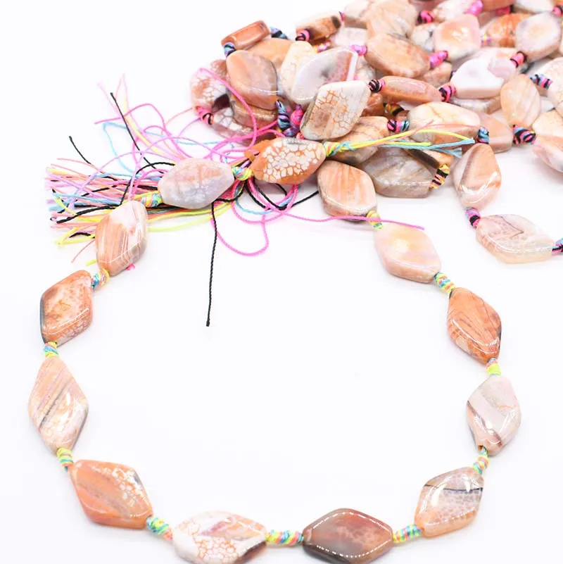 

Faceted orange agate natural stone For DIY Women Necklace Bracelet 15"