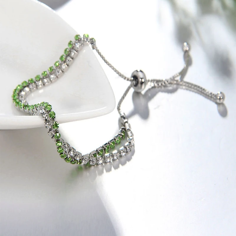 HuiSept Bracelet 925 Silver Jewelry with Cubic Zircon Gemstone Fashion Accessories for Women Wedding Adjustable Chain Bracelets