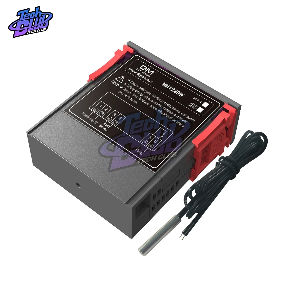 MH1210W DC12V-72V AC110-220V 10A regolatore termostato temperatura digitale controllo raffreddamento riscaldamento con sensore NTC