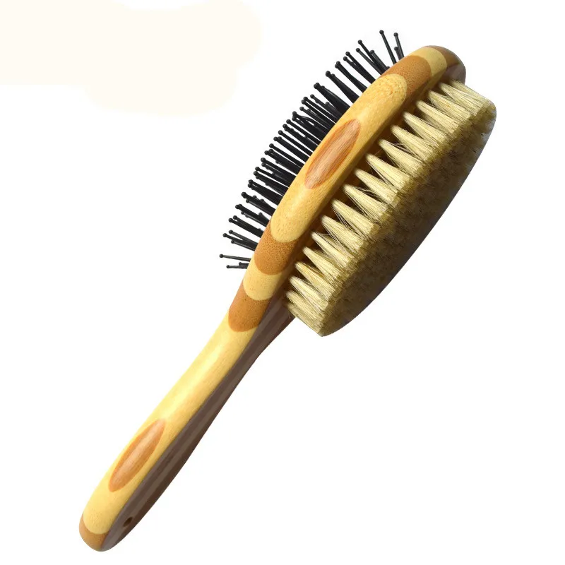 Pet Comb Double Side Bristle Cleaning Comb Dog Beauty Comb Pet Supplies Hair Removal Brush Air Bag Comb Pet Hair Straightener