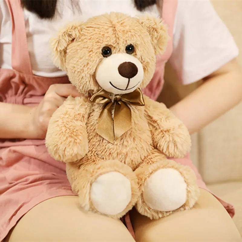 35CM Cute Colorful Bow Tie Bear Doll Plush Toy Hug Bear Doll Children Birthday Gift Pillow bear Home Living Room Bedroom