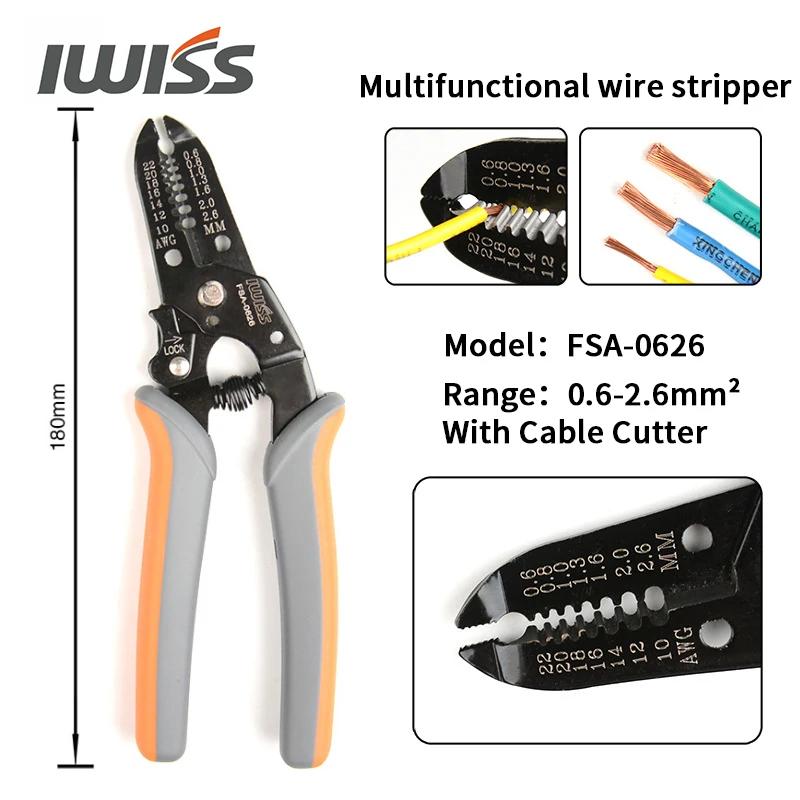 IWISS-Mini Crimper Tools, Open Barrel, Crimpagem 28-20AWG JAM, Molex, Tyco, Terminais JST e conectores, IWS-2820