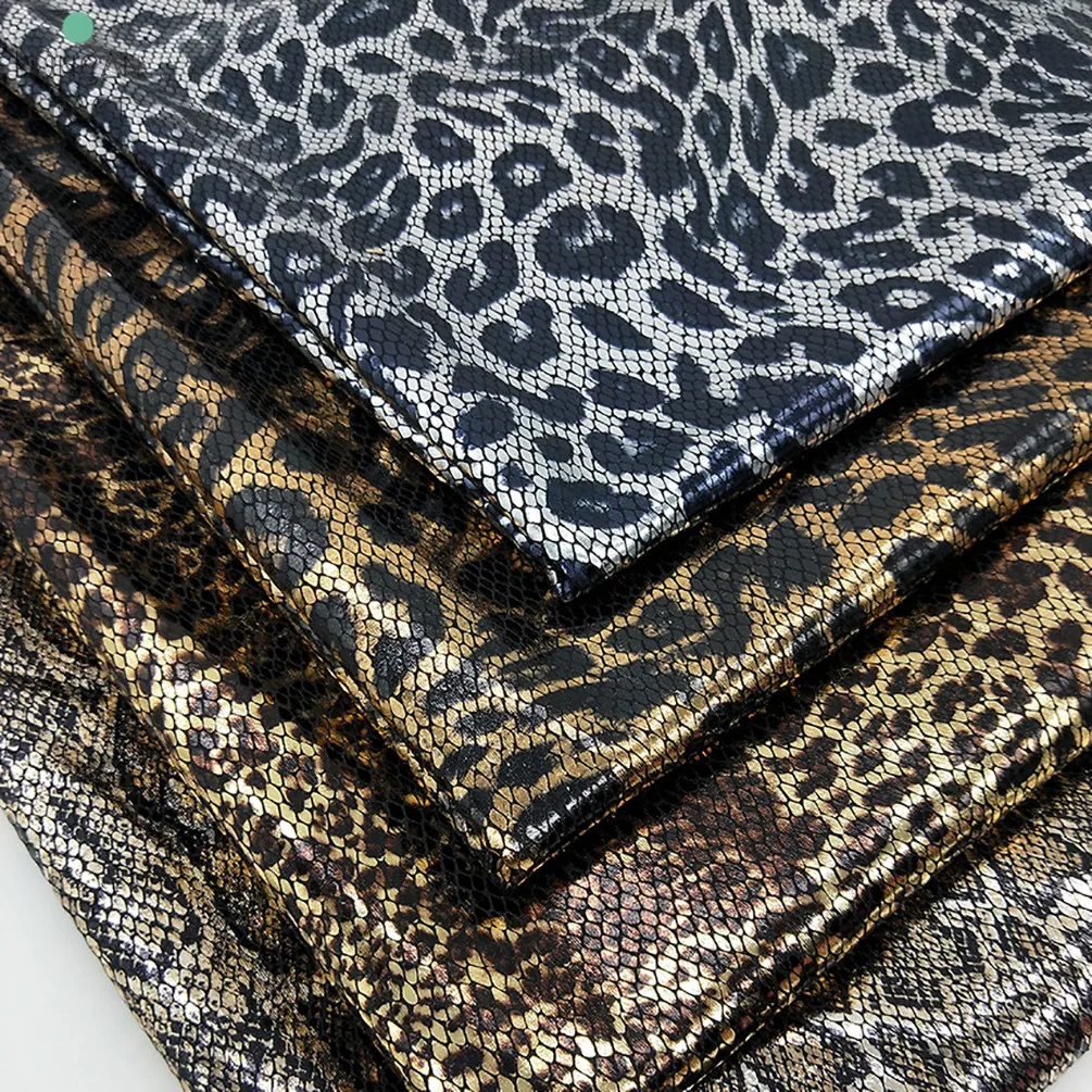 Leopard Laser Bronzing Fabric for Swimsuit Clothing Leopard Underwear DIY Sewing Material 50cmX150cm