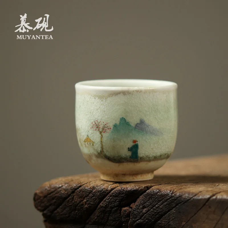 

burning humanistic pure handmade tea, Jingdezhen hand-painted opening Master Cup, ceramic Kung Fu tea cup, tea cup