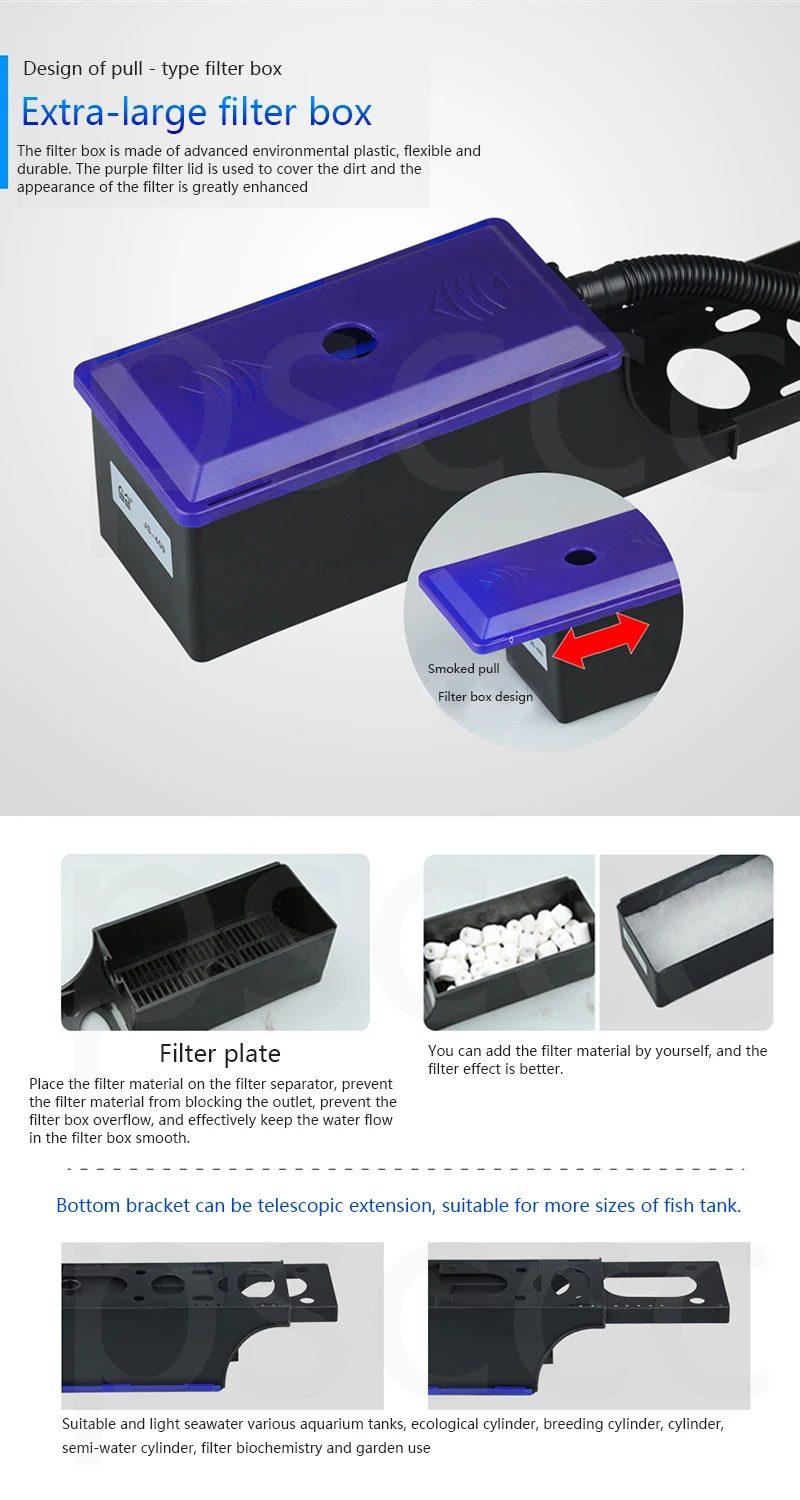 Fish tank aquarium three-in-one filter box upper filter tank fish tank top water purifier circulating water pump water purifier - AliExpress 15 Fish tank aquarium three-in-one filter box upper filter tank fish tank top water purifier circulating water pump water purifier - AliExpress 15
