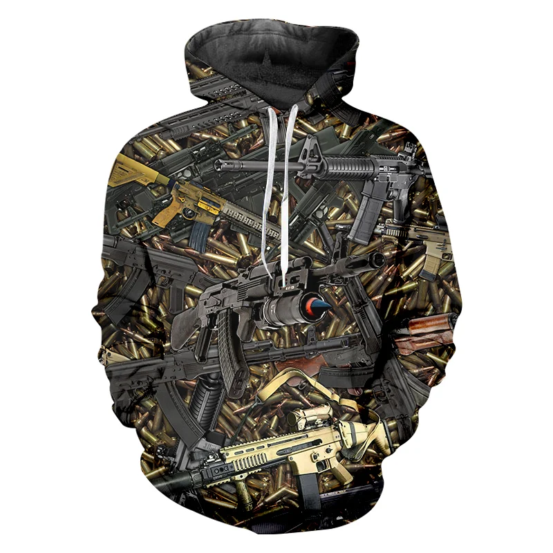 

Gun Bullet Case Military War 3D Hoodies Sweatshirts Men Women Hoodie Harajuku Sweatshirts Tracksuits Clothes Dropshipping